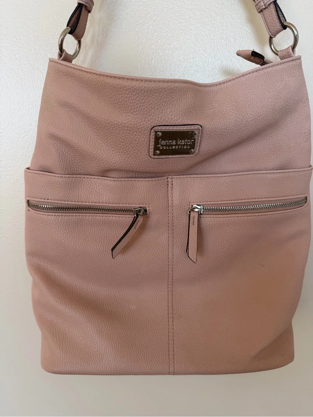 JENNA KATOR Collection Blush Pink Hobo Shoulder Bag Purse